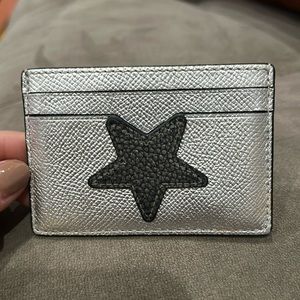 Coach | Silver & Black Leather Card Holder